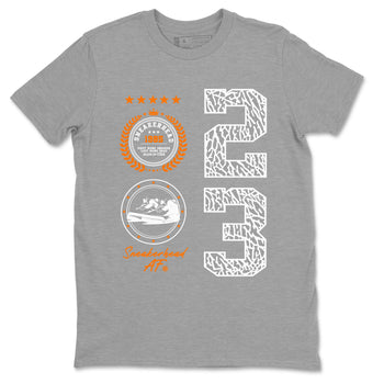 3s Georgia Peach shirt to match jordans Sneaker Emblem sneaker tees Air Jordan 3 Retro Georgia Peach SNRT Sneaker Release Tees unisex cotton Heather Grey 2 crew neck shirt