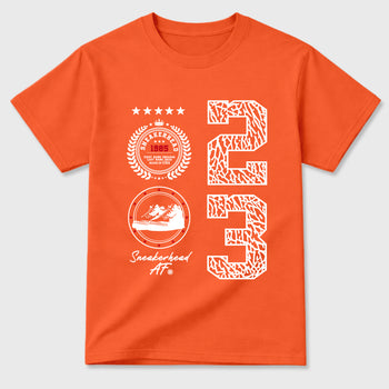 Sneaker match tees – Sneaker Tees To Match Air Jordan 3 Orange Citrus Shoes – Sneaker Emblem Tee Orange 2