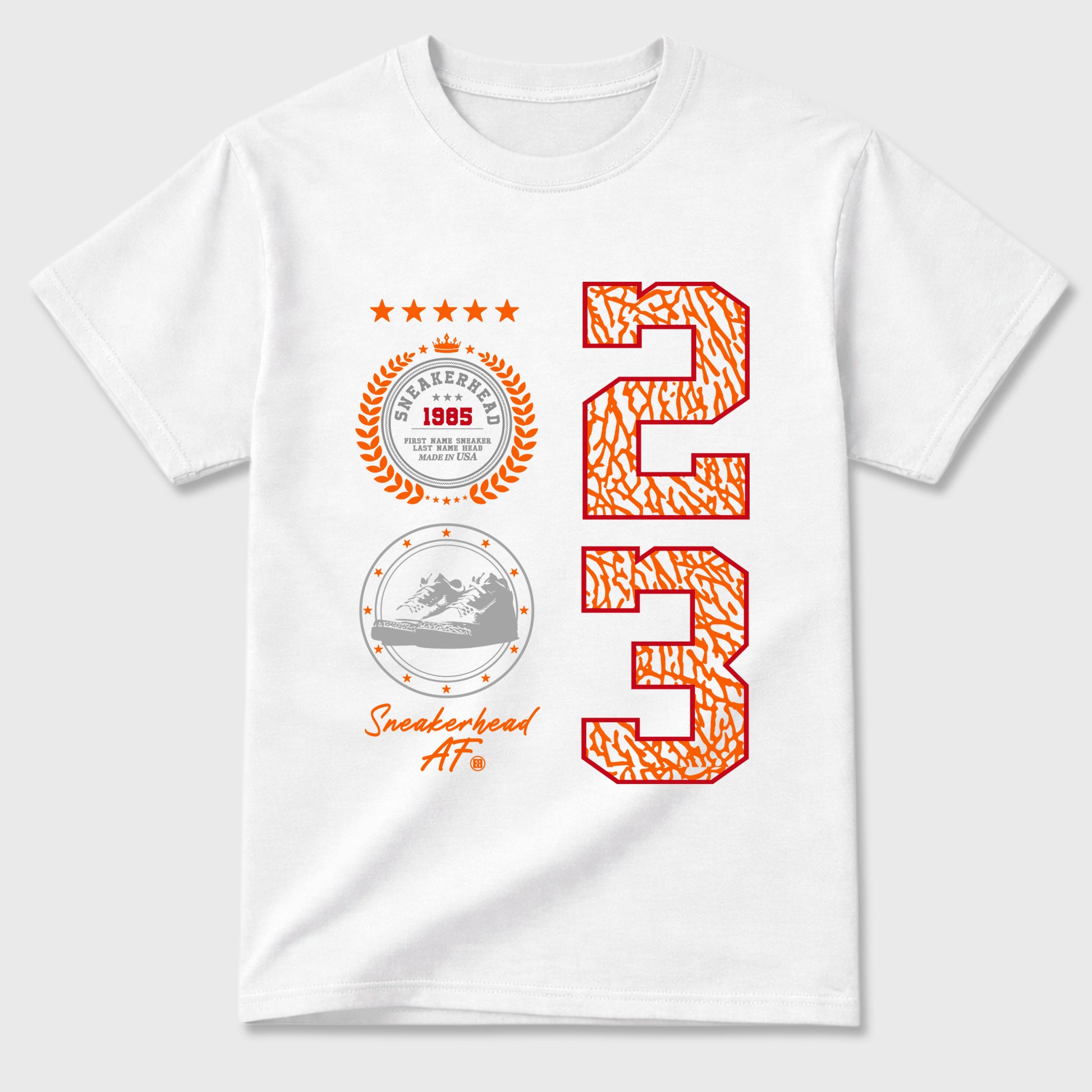 Sneaker match tees – Sneaker Tees To Match Air Jordan 3 Orange Citrus Shoes – Sneaker Emblem Tee White 2