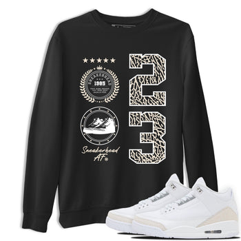 Sneaker Emblem sneaker match t-shirt styled to complete your fit with the Air Jordan 3 Pure Money sneakers, shown in Black 1.