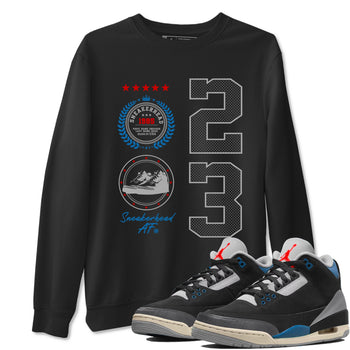 Sneaker Emblem sneaker match t-shirt styled to complete your fit with the Air Jordan 3 Rare Air sneakers, shown in Black 1.