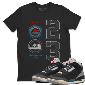 Sneaker Emblem sneaker match t-shirt styled to complete your fit with the Air Jordan 3 Rare Air sneakers, shown in Black 1.