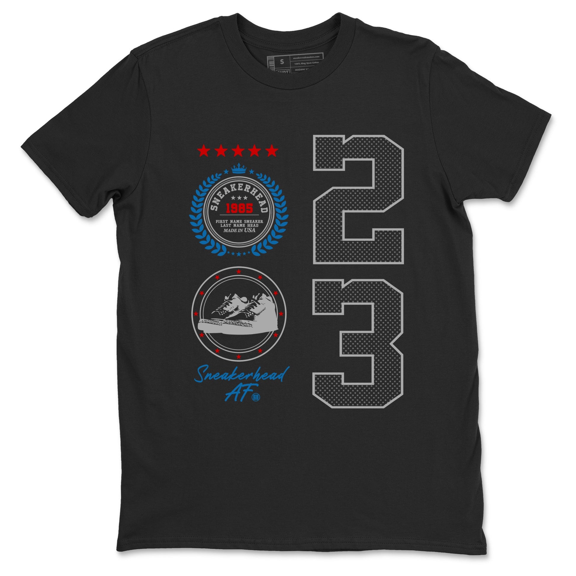 Sneaker Emblem sneaker match t-shirt styled to complete your fit with the Air Jordan 3 Rare Air sneakers, shown in Black 2.