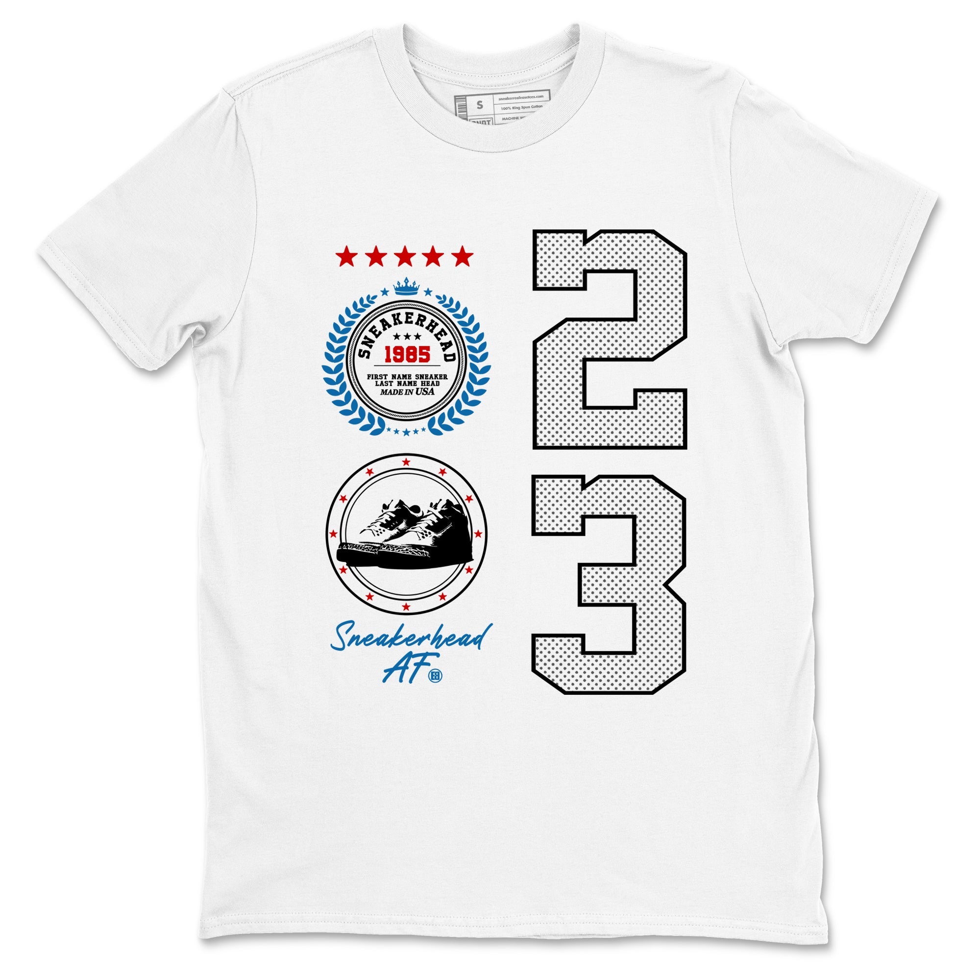 Sneaker Emblem sneaker match t-shirt styled to complete your fit with the Air Jordan 3 Rare Air sneakers, shown in White 2.
