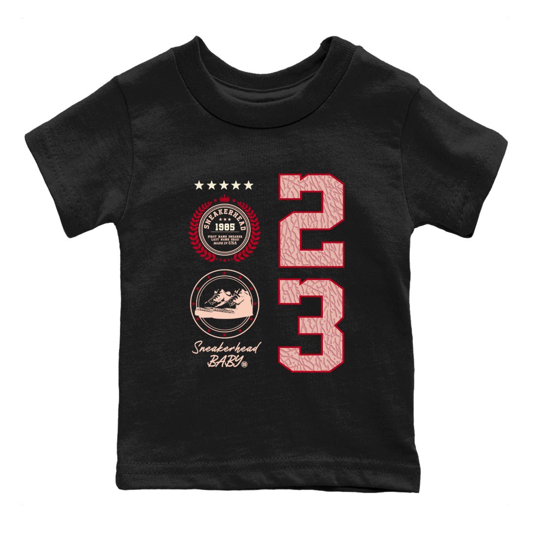3s Valentines Day shirts to match jordans Sneaker Emblem best t shirts to wear with jordans Air Jordan 3 Valentines Day match shoes to clothes SNRT Sneaker Tees Youth Baby Black 2 tee
