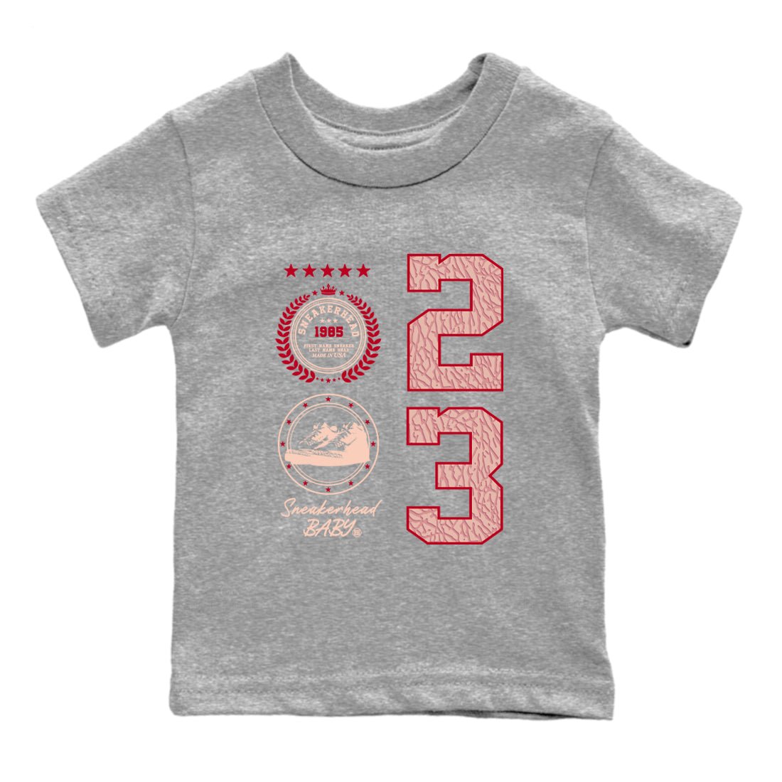 3s Valentines Day shirts to match jordans Sneaker Emblem best t shirts to wear with jordans Air Jordan 3 Valentines Day match shoes to clothes SNRT Sneaker Tees Youth Baby Heather Grey 2 tee