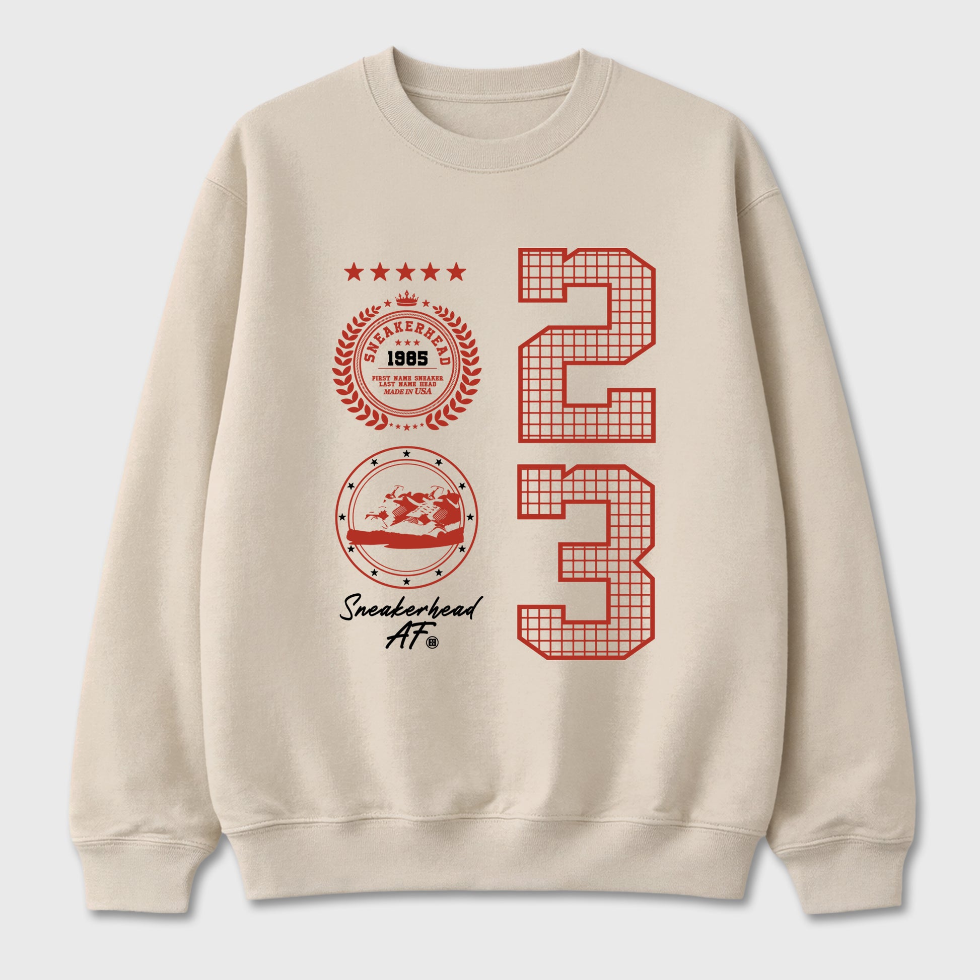 Sneaker Emblem Graphic T-Shirt sneaker match tee designed for the Air Jordan 4 Brick After Brick, featuring coordinated color options for a perfect streetwear match. Natural 2 shirt.
