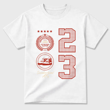 Sneaker Emblem Graphic T-Shirt sneaker match tee designed for the Air Jordan 4 Brick After Brick, featuring coordinated color options for a perfect streetwear match. White 2 shirt.