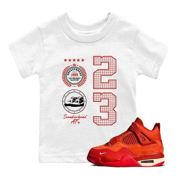 4s Brick By Brick best t shirts to wear with jordans Sneaker Emblem sneaker match tees Nigel Sylvester x Air Jordan 4 Brick by Brick match shoes to clothes SNRT Sneaker Tees Youth Baby White 1 tee