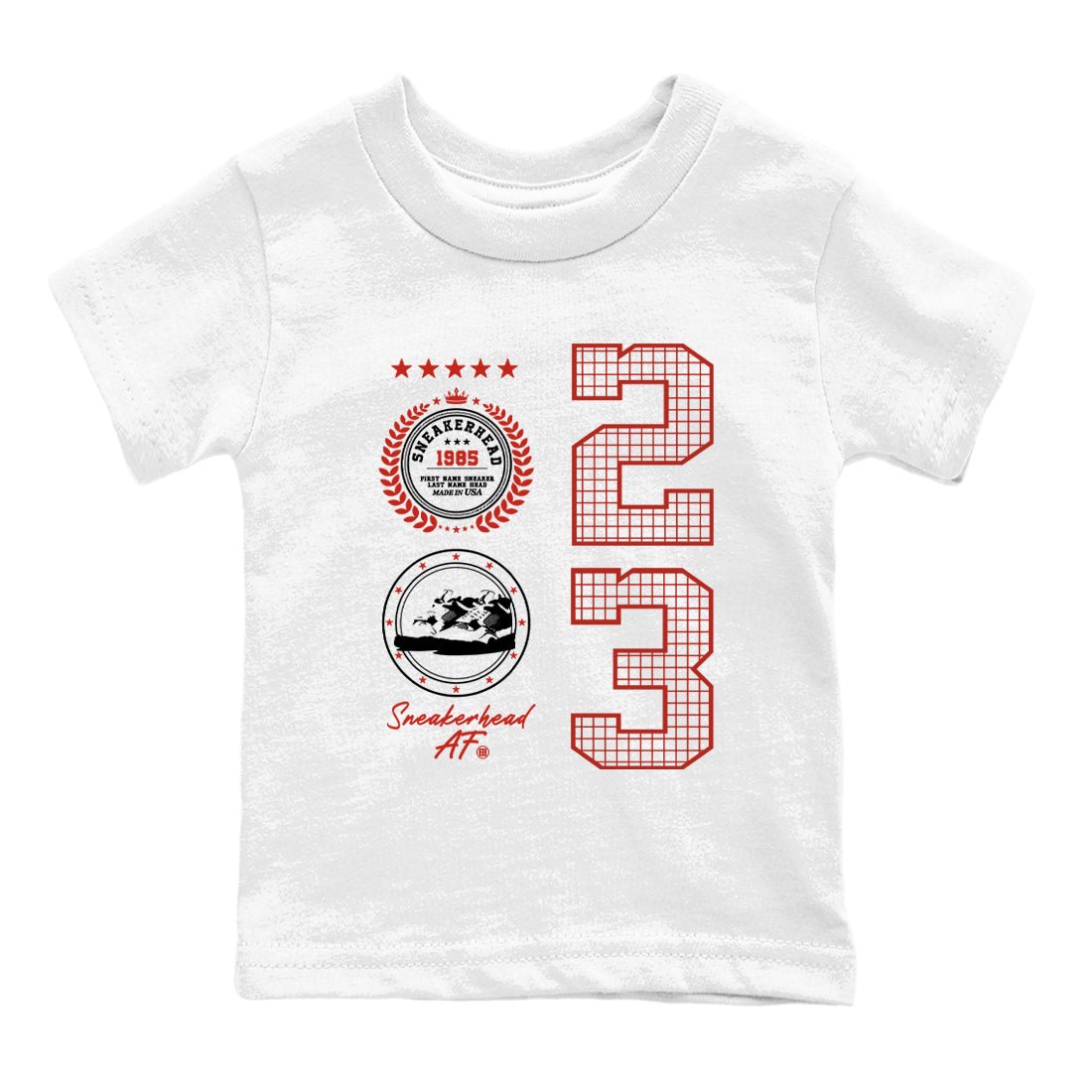 4s Brick By Brick best t shirts to wear with jordans Sneaker Emblem sneaker match tees Nigel Sylvester x Air Jordan 4 Brick by Brick match shoes to clothes SNRT Sneaker Tees Youth Baby White 2 tee
