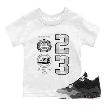 4s Fear shirts to match jordans Sneaker Emblem sneaker match tees Air Jordan 4 Retro Fear match shoes to clothes SNRT Sneaker Tees Youth Baby White 1 tee