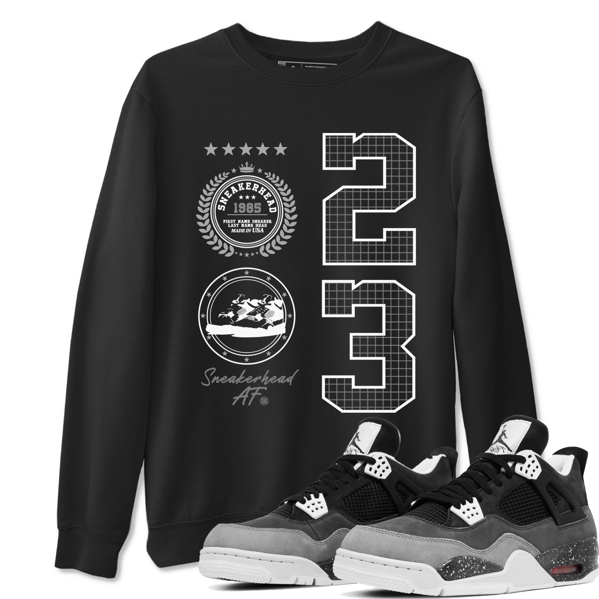 4s Fear shirts to match jordans Sneaker Emblem sneaker match tees Air Jordan 4 Retro Fear match shoes to clothes SNRT Sneaker Tees unisex cotton Black 1 shirts