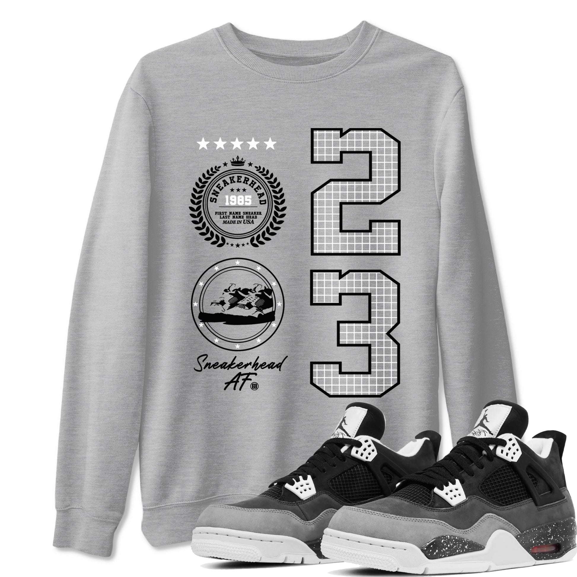 4s Fear shirts to match jordans Sneaker Emblem sneaker match tees Air Jordan 4 Retro Fear match shoes to clothes SNRT Sneaker Tees unisex cotton Heather Grey 1 shirts