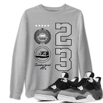 4s Fear shirts to match jordans Sneaker Emblem sneaker match tees Air Jordan 4 Retro Fear match shoes to clothes SNRT Sneaker Tees unisex cotton Heather Grey 1 shirts