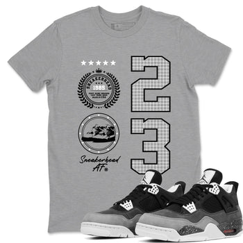 4s Fear shirts to match jordans Sneaker Emblem sneaker match tees Air Jordan 4 Retro Fear match shoes to clothes SNRT Sneaker Tees unisex cotton Heather Grey 1 shirts