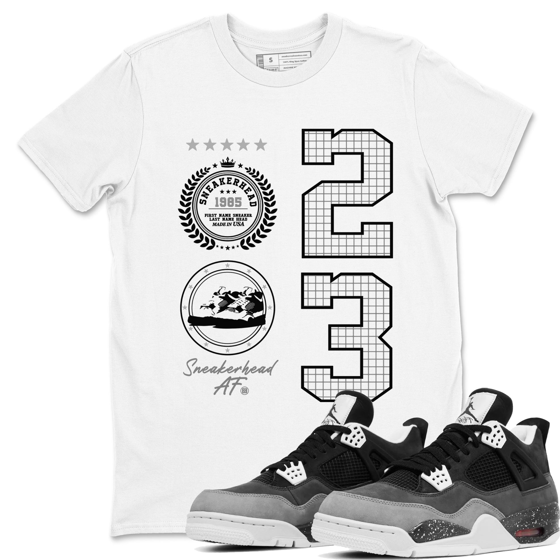 4s Fear shirts to match jordans Sneaker Emblem sneaker match tees Air Jordan 4 Retro Fear match shoes to clothes SNRT Sneaker Tees unisex cotton White 1 shirts