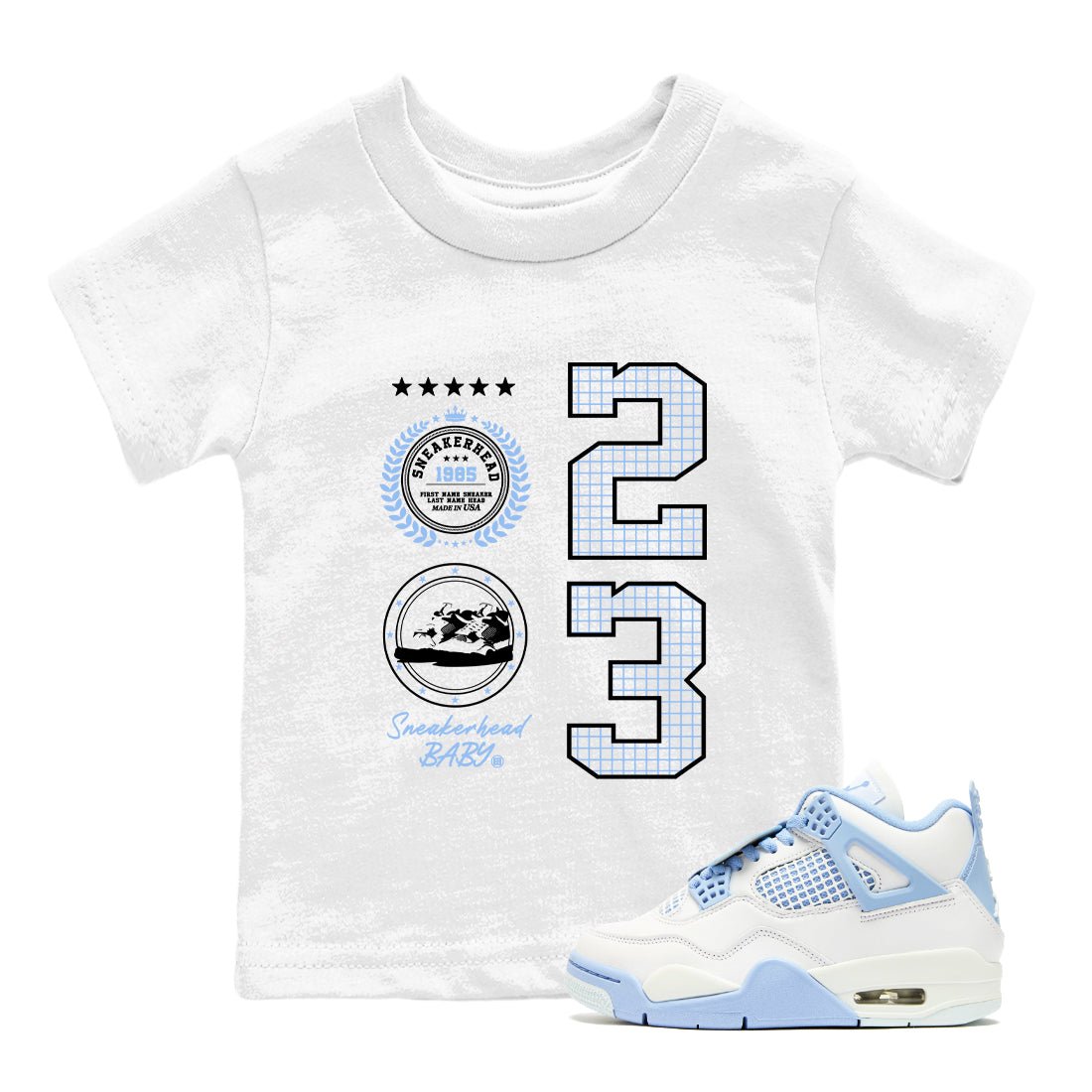 Air Jordan 4 WMNS Aluminumsneaker match tee Sneaker Emblem sneaker match tees Air Jordan 4 Forget Me Not best t-shirts to match jordans SNRT Sneaker Tees Youth Baby White 1 tee
