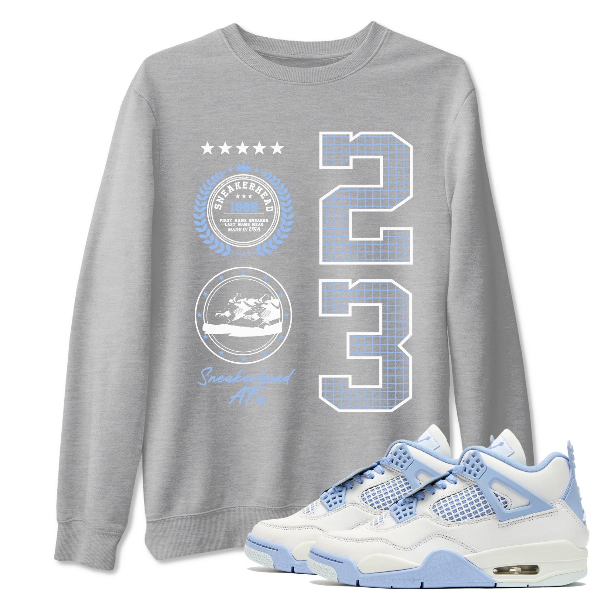 Air Jordan 4 WMNS Aluminumsneaker match tee Sneaker Emblem sneaker match tees Air Jordan 4 Forget Me Not best t-shirts to match jordans SNRT Sneaker Tees unisex cotton Heather Grey 1 shirts