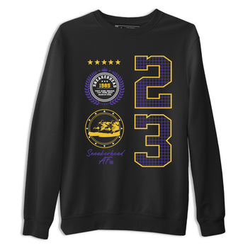 Best Sneakerfits graphic tee – Los Angeles Basketball Tees To Match Air Jordan 4 Lakeshow – Sneaker Emblem Tee Black 2