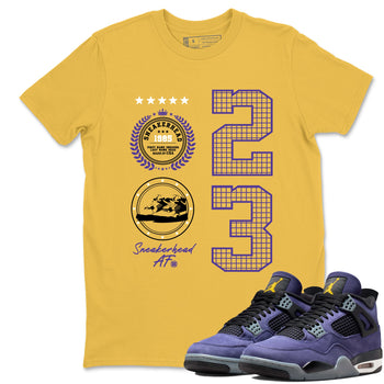 Best Sneakerfits graphic tee – Los Angeles Basketball Tees To Match Air Jordan 4 Lakeshow – Sneaker Emblem Tee Daisy 1