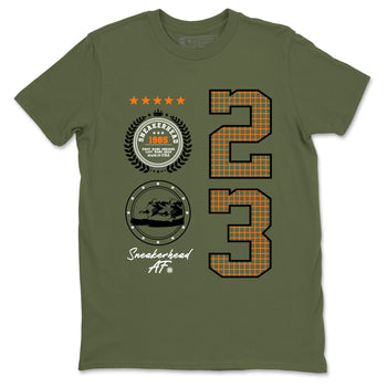 Sneaker match tees – Sneaker Tees To Match Undefeated inspired colorways Air Jordan 4 OG Olive Shoes  – Sneaker Emblem Tee Military Green 2