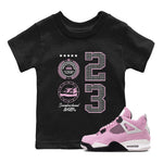 4s Orchid shirts to match jordans Sneaker Emblem sneaker match tees Air Jordan 4 Orchid match shoes to clothes SNRT Sneaker Tees Youth Baby Black 1 tee