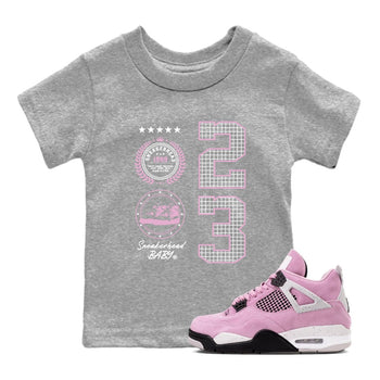 4s Orchid shirts to match jordans Sneaker Emblem sneaker match tees Air Jordan 4 Orchid match shoes to clothes SNRT Sneaker Tees Youth Baby Heather Grey 1 tee