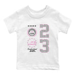 4s Orchid shirts to match jordans Sneaker Emblem sneaker match tees Air Jordan 4 Orchid match shoes to clothes SNRT Sneaker Tees Youth Baby White 2 tee