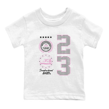 4s Orchid shirts to match jordans Sneaker Emblem sneaker match tees Air Jordan 4 Orchid match shoes to clothes SNRT Sneaker Tees Youth Baby White 2 tee