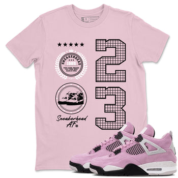 4s Orchid shirts to match jordans Sneaker Emblem sneaker match tees Air Jordan 4 Orchid match shoes to clothes SNRT Sneaker Tees unisex cotton Pink 1 shirts