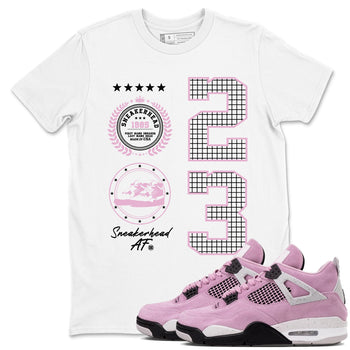 4s Orchid shirts to match jordans Sneaker Emblem sneaker match tees Air Jordan 4 Orchid match shoes to clothes SNRT Sneaker Tees unisex cotton White 1 shirts