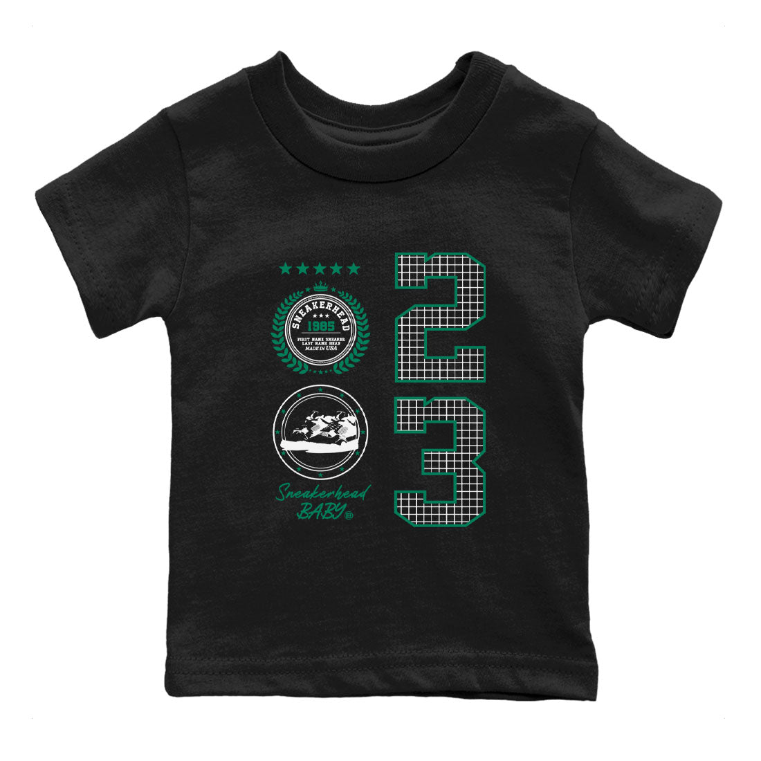 4s Oxidized Green shirts to match jordans Sneaker Emblem sneaker match tees Air Jordan 4 Oxidized Green SNRT Sneaker Tees streetwear brand Baby and Youth Black 2 cotton tee