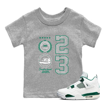 4s Oxidized Green shirts to match jordans Sneaker Emblem sneaker match tees Air Jordan 4 Oxidized Green SNRT Sneaker Tees streetwear brand Baby and Youth Heather Grey 1 cotton tee