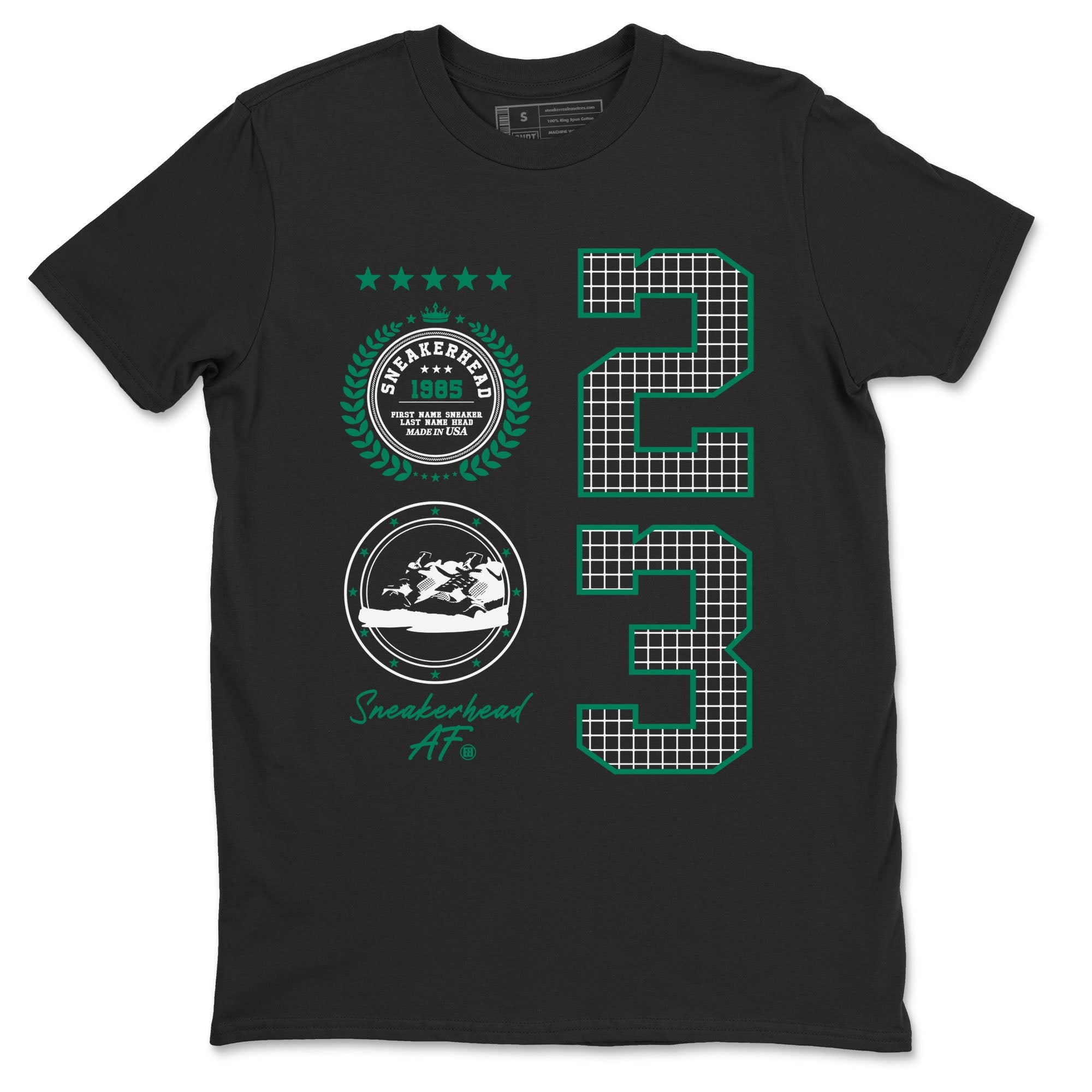 4s Oxidized Green shirts to match jordans Sneaker Emblem sneaker match tees Air Jordan 4 Oxidized Green SNRT Sneaker Tees streetwear brand Black 2 unisex cotton tee