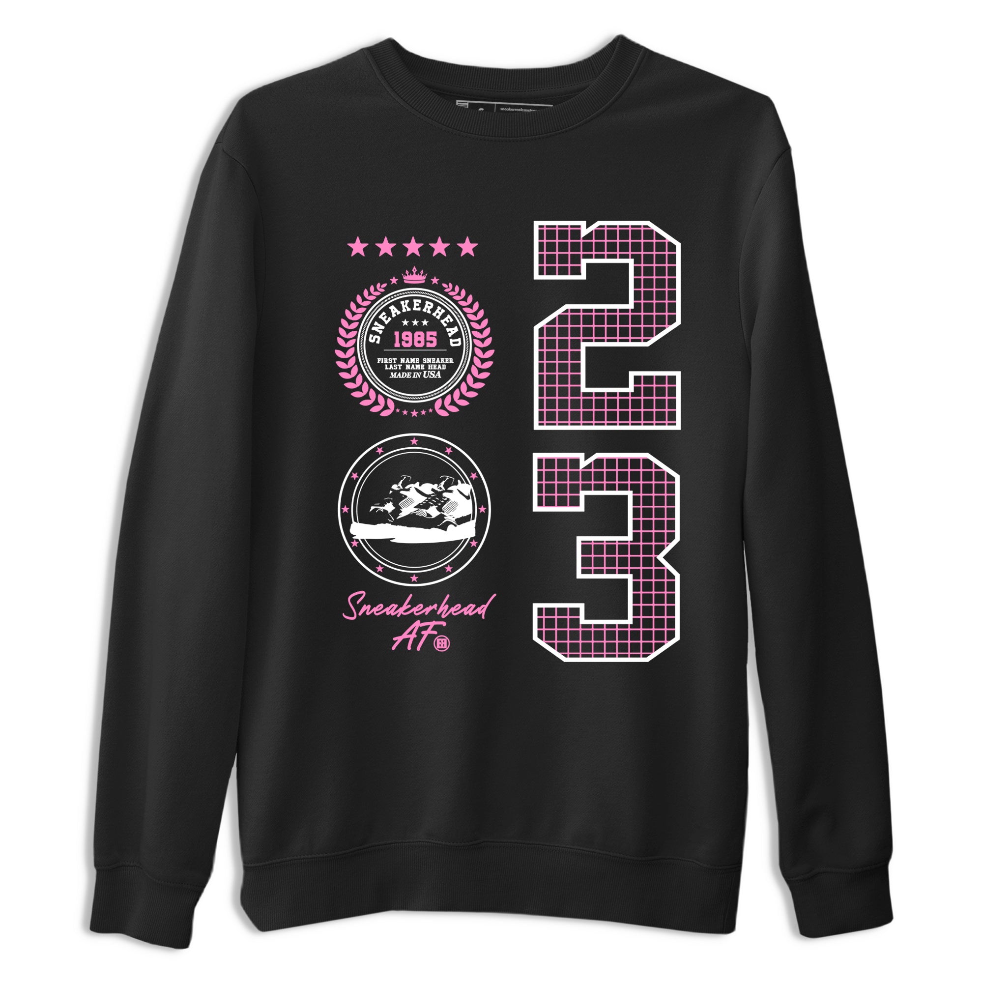 Perfect Valentine's Day Gifts graphic tee  – Sneaker Tees To Match Air Jordan 4 Pink Thunder – Sneaker Emblem Tee Black 2