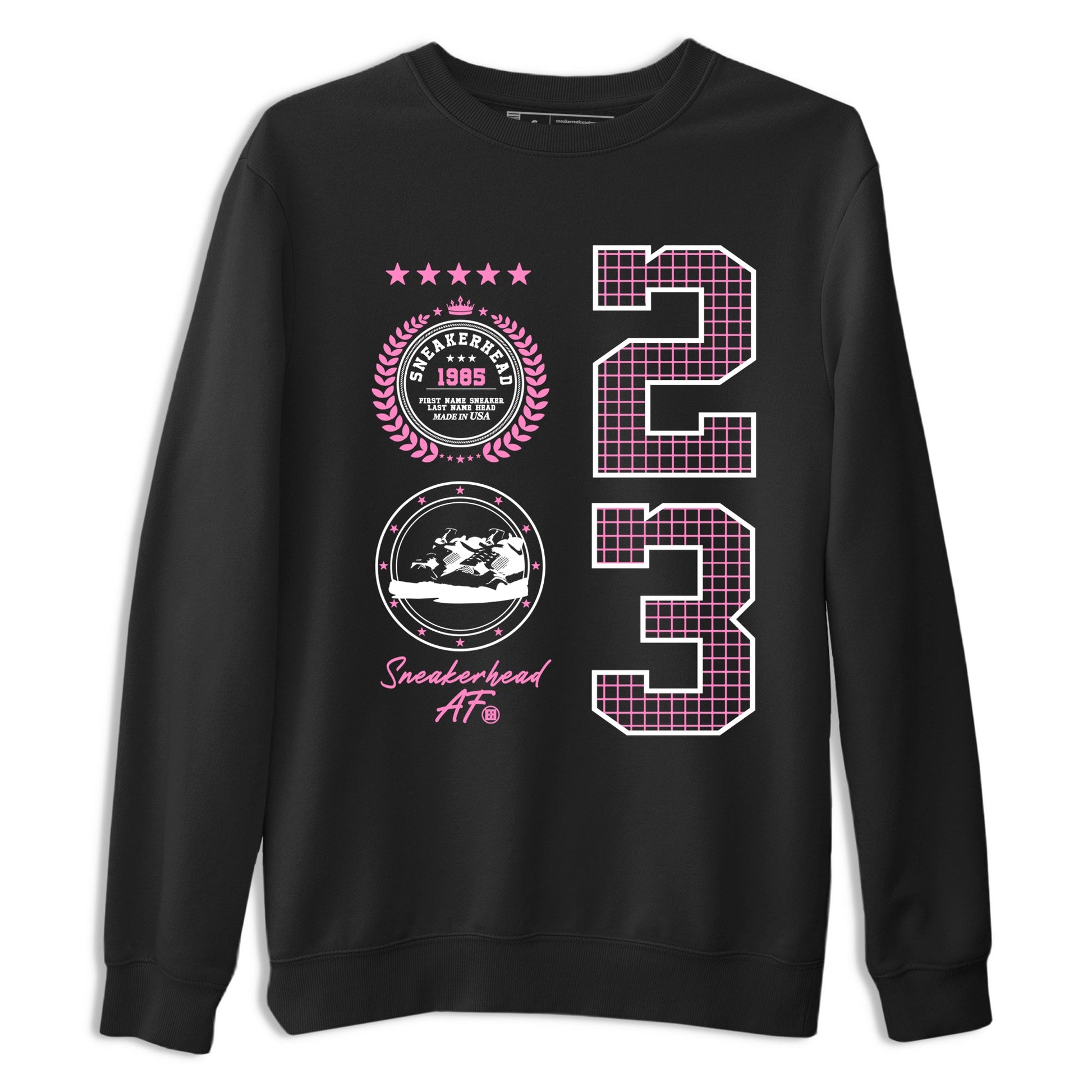 Perfect Valentine's Day Gifts graphic tee  – Sneaker Tees To Match Air Jordan 4 Pink Thunder – Sneaker Emblem Tee Black 2
