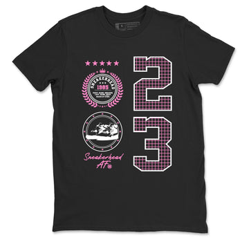 Perfect Valentine's Day Gifts graphic tee  – Sneaker Tees To Match Air Jordan 4 Pink Thunder – Sneaker Emblem Tee Black 2