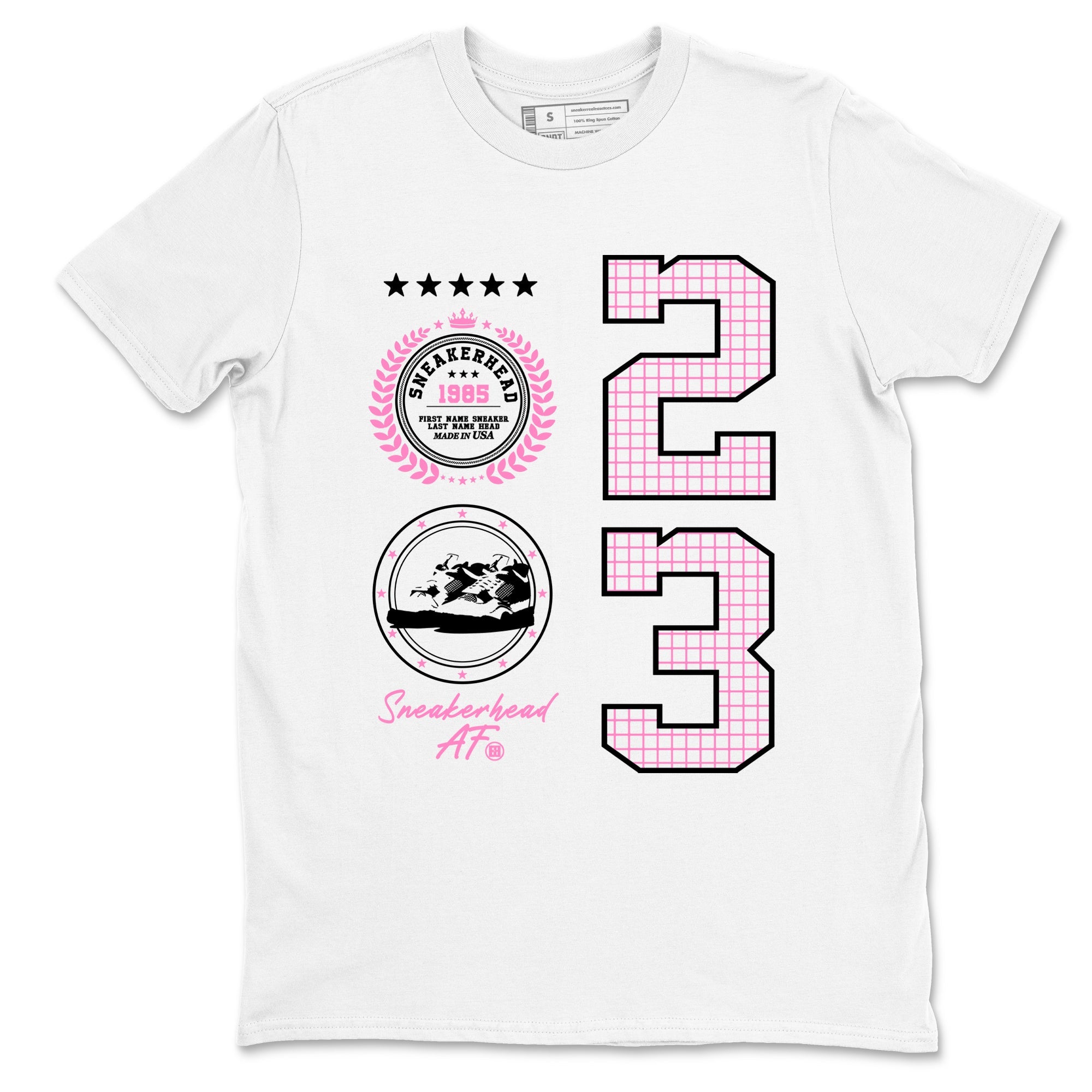 Perfect Valentine's Day Gifts graphic tee  – Sneaker Tees To Match Air Jordan 4 Pink Thunder – Sneaker Emblem Tee White 2