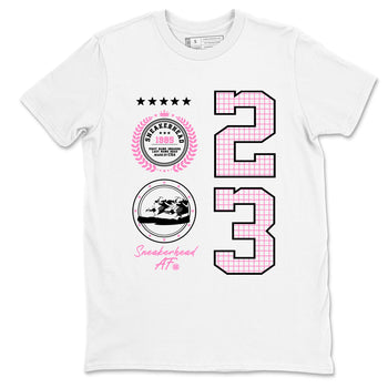 Perfect Valentine's Day Gifts graphic tee  – Sneaker Tees To Match Air Jordan 4 Pink Thunder – Sneaker Emblem Tee White 2