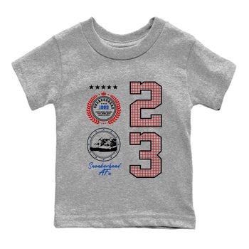 Sneaker match tees – Sneaker Tees To Match Jordan 4 Retro Rare Air Shoes – Sneaker Emblem Kids T-Shirt Heather Grey 2