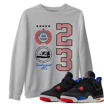 Sneaker match tees – Sneaker Tees To Match Jordan 4 Retro Rare Air Shoes – Sneaker Emblem Tee Heather Grey 1