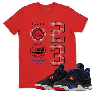 Sneaker match tees – Sneaker Tees To Match Jordan 4 Retro Rare Air Shoes – Sneaker Emblem Tee Red 1