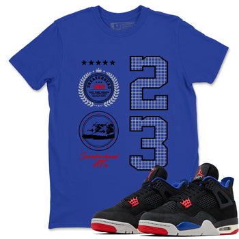 Sneaker match tees – Sneaker Tees To Match Jordan 4 Retro Rare Air Shoes – Sneaker Emblem Tee Royal Blue 1