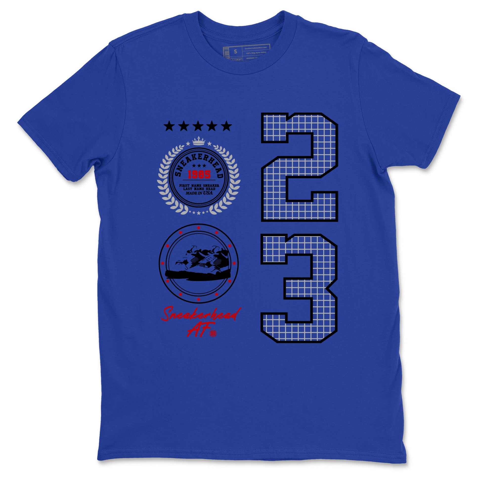 Sneaker match tees – Sneaker Tees To Match Jordan 4 Retro Rare Air Shoes – Sneaker Emblem Tee Royal Blue 2