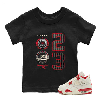 Best Sneakerfits graphic tee – Perfect Valentine's Day outfits to match Air Jordan 4 Valentines Day – Sneaker Emblem Kids T-Shirt Black 1