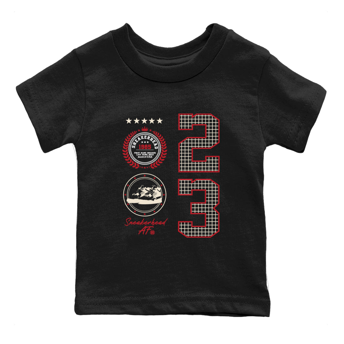 Best Sneakerfits graphic tee – Perfect Valentine's Day outfits to match Air Jordan 4 Valentines Day – Sneaker Emblem Kids T-Shirt Black 2