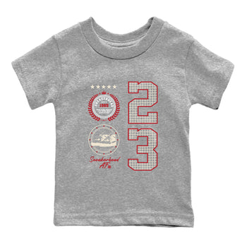 Best Sneakerfits graphic tee – Perfect Valentine's Day outfits to match Air Jordan 4 Valentines Day – Sneaker Emblem Kids T-Shirt Heather Grey 2