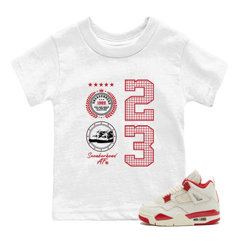 Best Sneakerfits graphic tee – Perfect Valentine's Day outfits to match Air Jordan 4 Valentines Day – Sneaker Emblem Kids T-Shirt White 1
