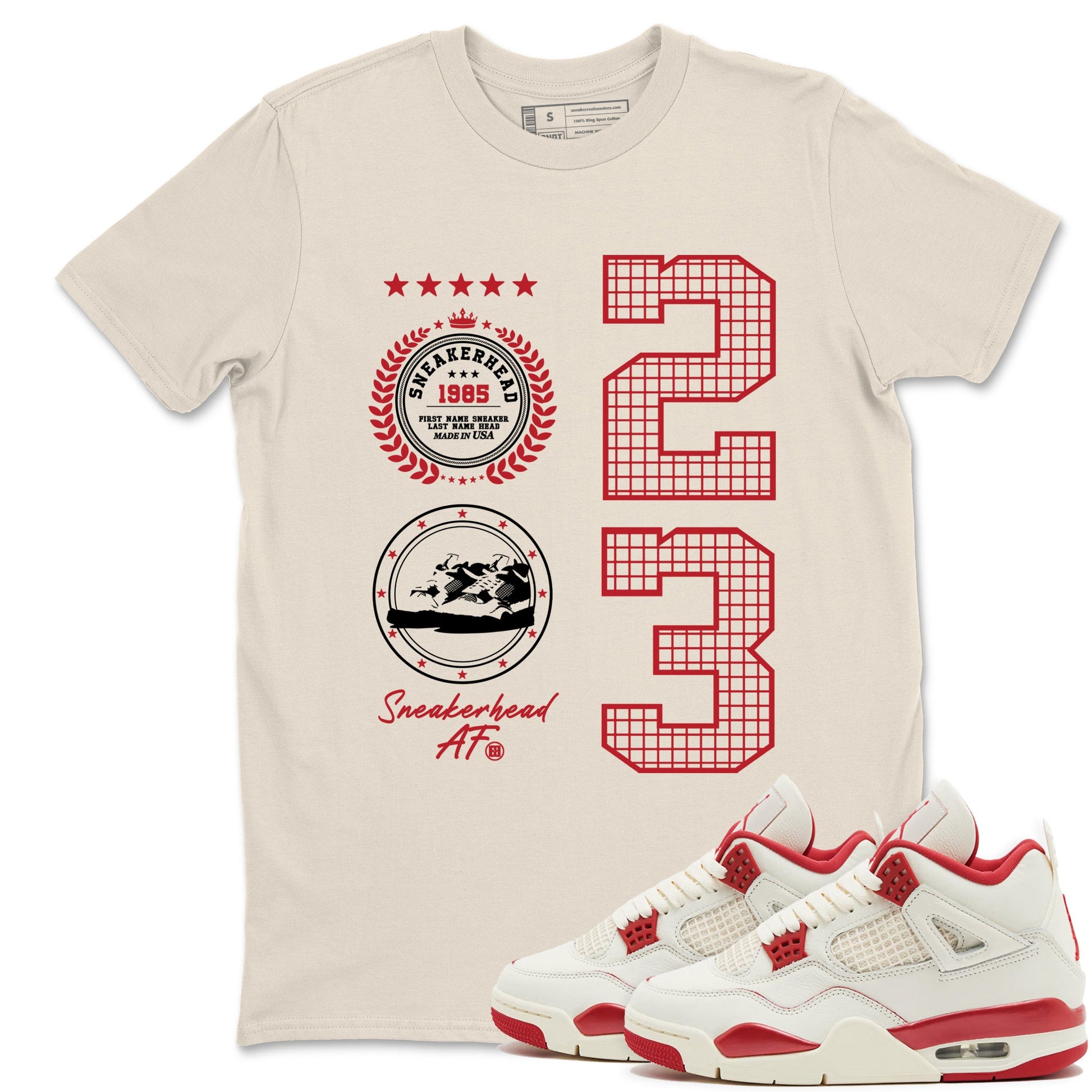 Best Sneakerfits graphic tee – Perfect Valentine's Day outfits to match Air Jordan 4 Valentines Day – Sneaker Emblem Tee Natural 1