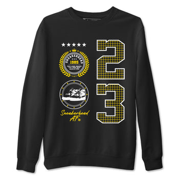 AJ4 Vivid Sulfur shirt to match jordans Sneaker Emblem sneaker tees Air Jordan 4 Vivid Sulfur SNRT Sneaker Release Tees unisex cotton Black 2 crew neck shirt